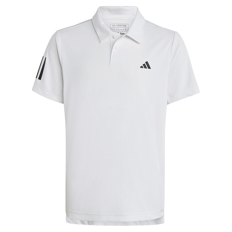Boys’ Club 3-Stripe Tennis Polo White