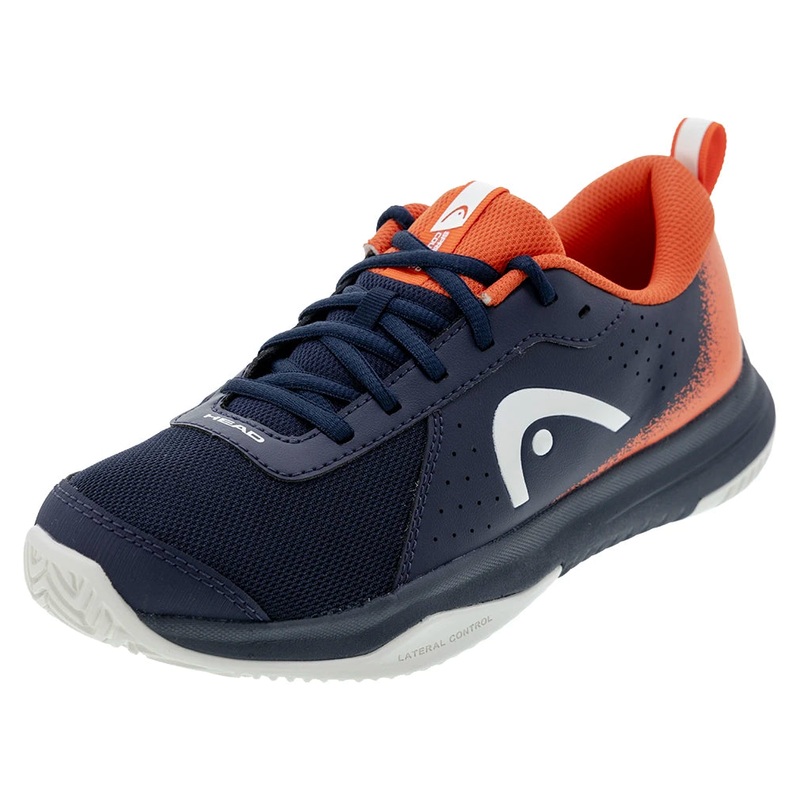 Juniors Sprint Court 4.0 Tennis Shoes Dark Blue and Red