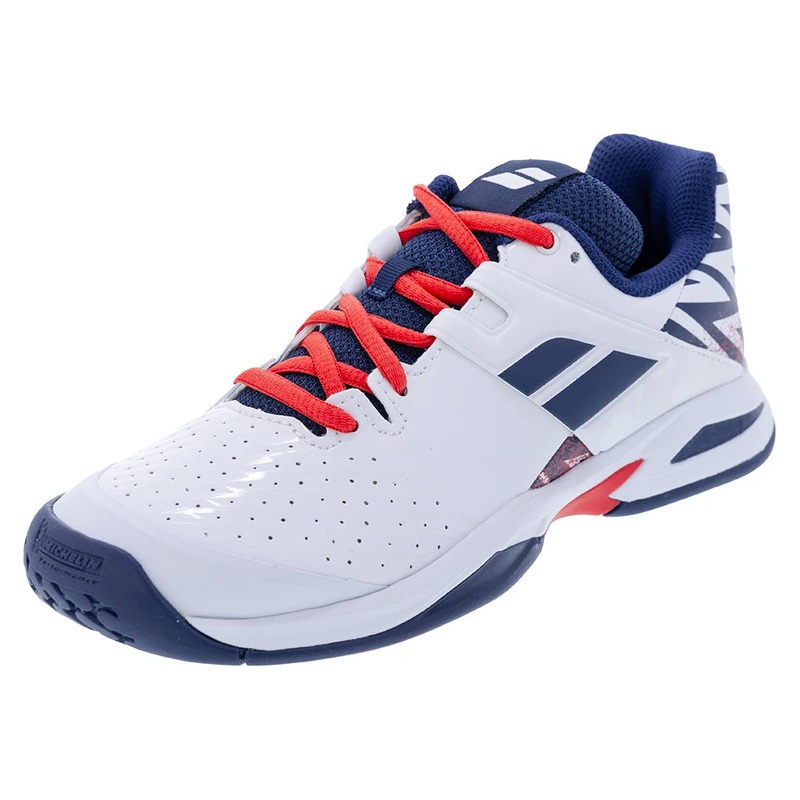Junior`s Propulse AC Tennis Shoes White and Estate Blue