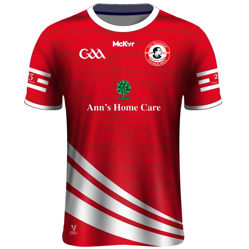 Mc Keever Na Piarsaigh Eanach Mor CLG Official Match Jersey – Youth – Red/White