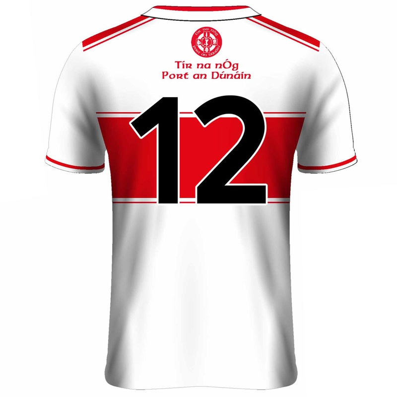 Mc Keever Tir na nOg GAA Numbered Home Jersey – Youth – White