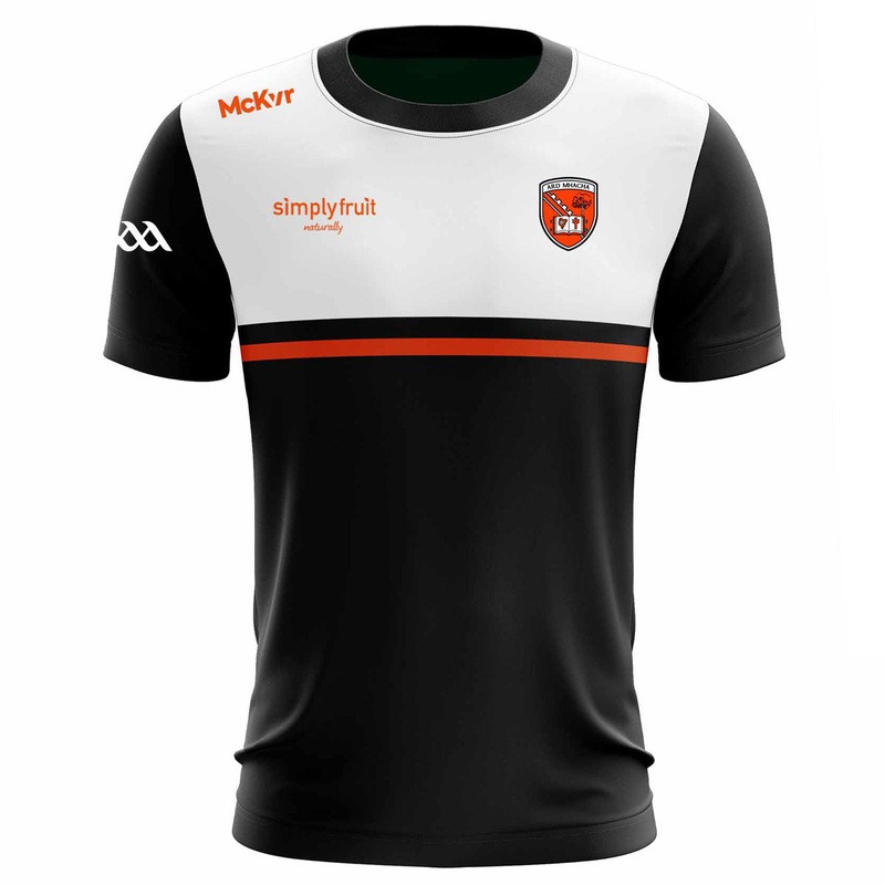 Mc Keever Armagh GAA Official Vital Lightweight Short Sleeve Tee – Adult – Black/White/Orange