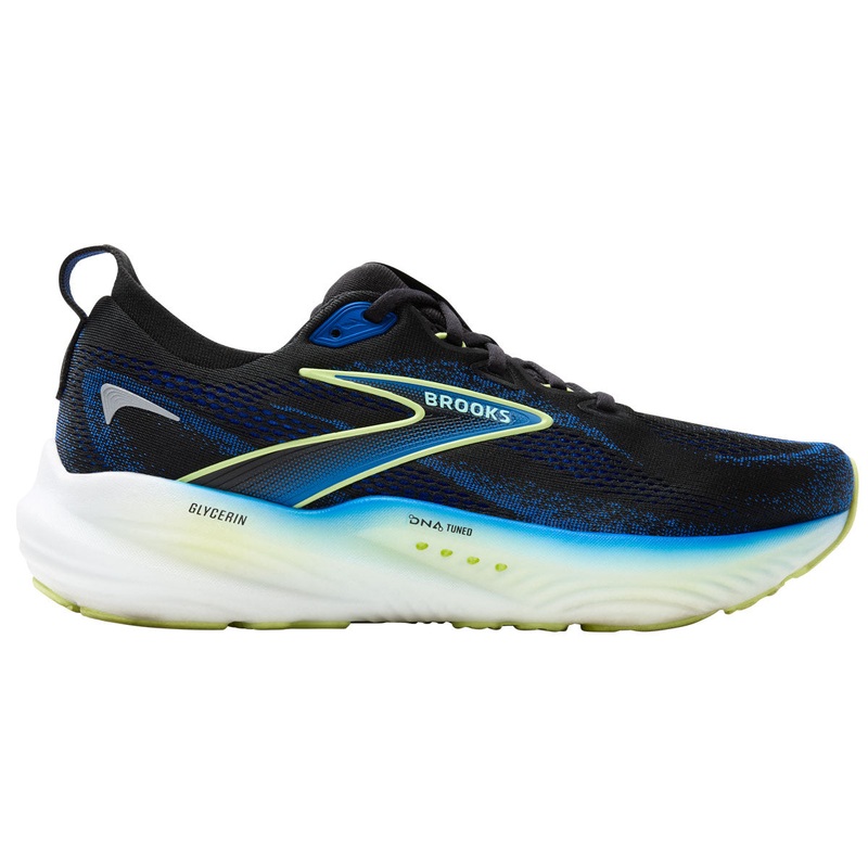 Brooks Glycerin 22 Running Shoes – Mens – Black/Cobalt/Neo Yellow