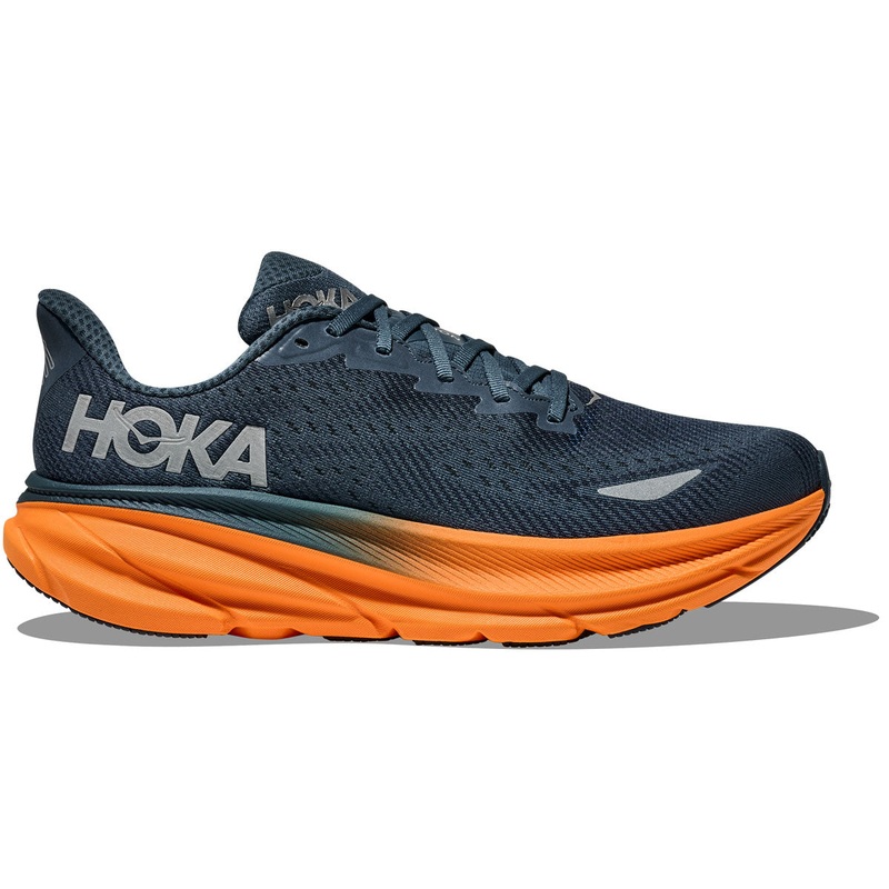 Hoka Clifton 9 GTX Running Shoes – Mens – Stormy Skies/Orange Zest