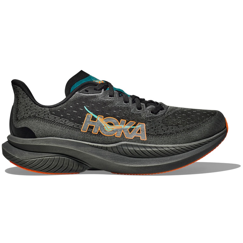 Hoka Mach 6 Running Shoes – Mens – Black/Electric Tangerine