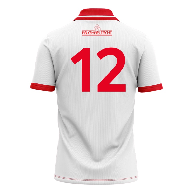Mc Keever An Ghaeltacht GAA Numbered Playing Jersey – Youth – White/Red