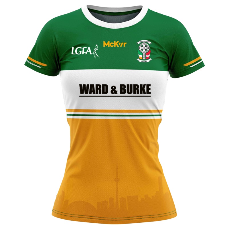Mc Keever Toronto Gaels LGFA Playing Jersey – Womens – Amber/Green