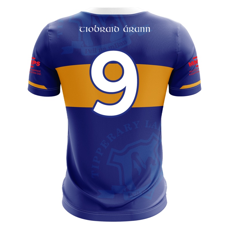 Mc Keever Tipperary Ladies LGFA Numbered Home Jersey – Youth – Blue/Amber