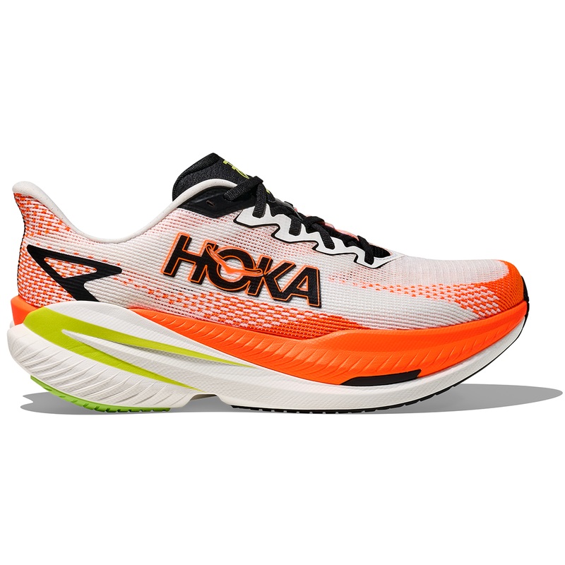 Hoka Mach X 3 Running Shoes – Mens – White/Neon Tangerine