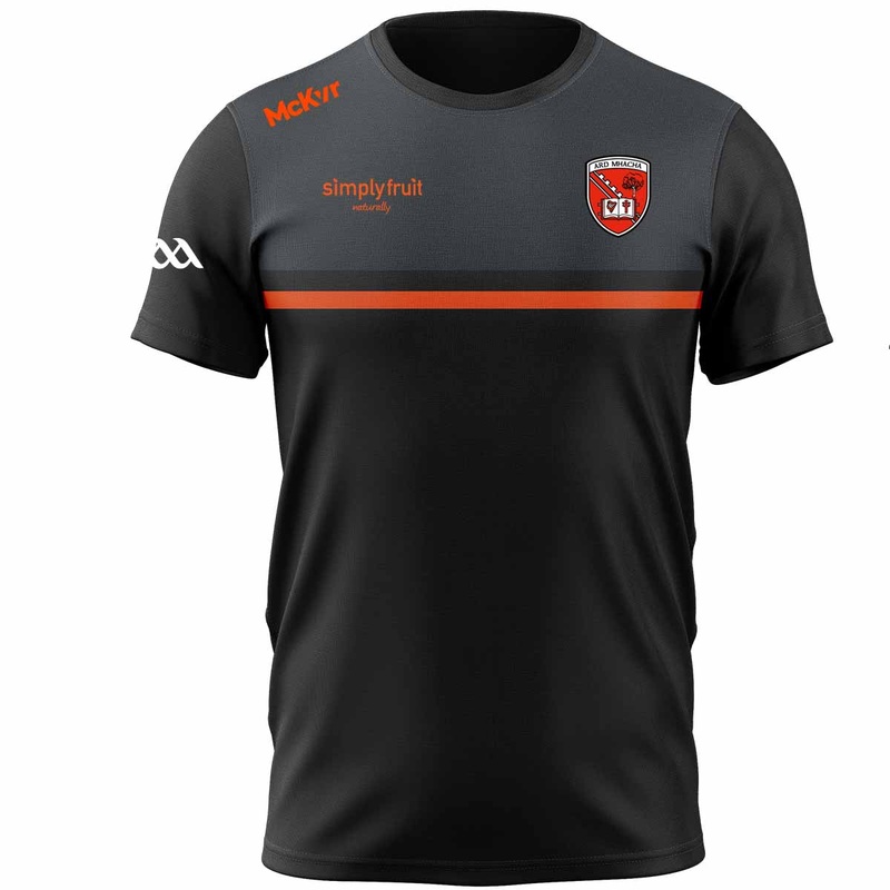 Mc Keever Armagh GAA Official Vital Tee – Adult – Black/Charcoal/Orange